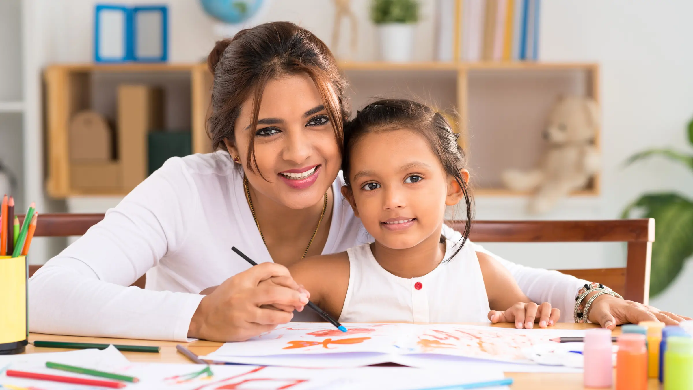 Parent helping child study